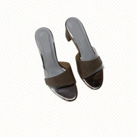 Ethereal Mesh & Clear Strap Block Heel Mules