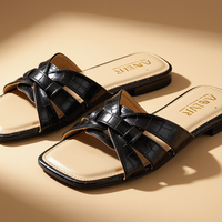 Luxe Flat Slide Sandals - Classic Black