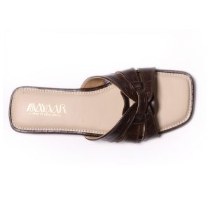 Luxe Flat Slide Sandals - Classic Brown