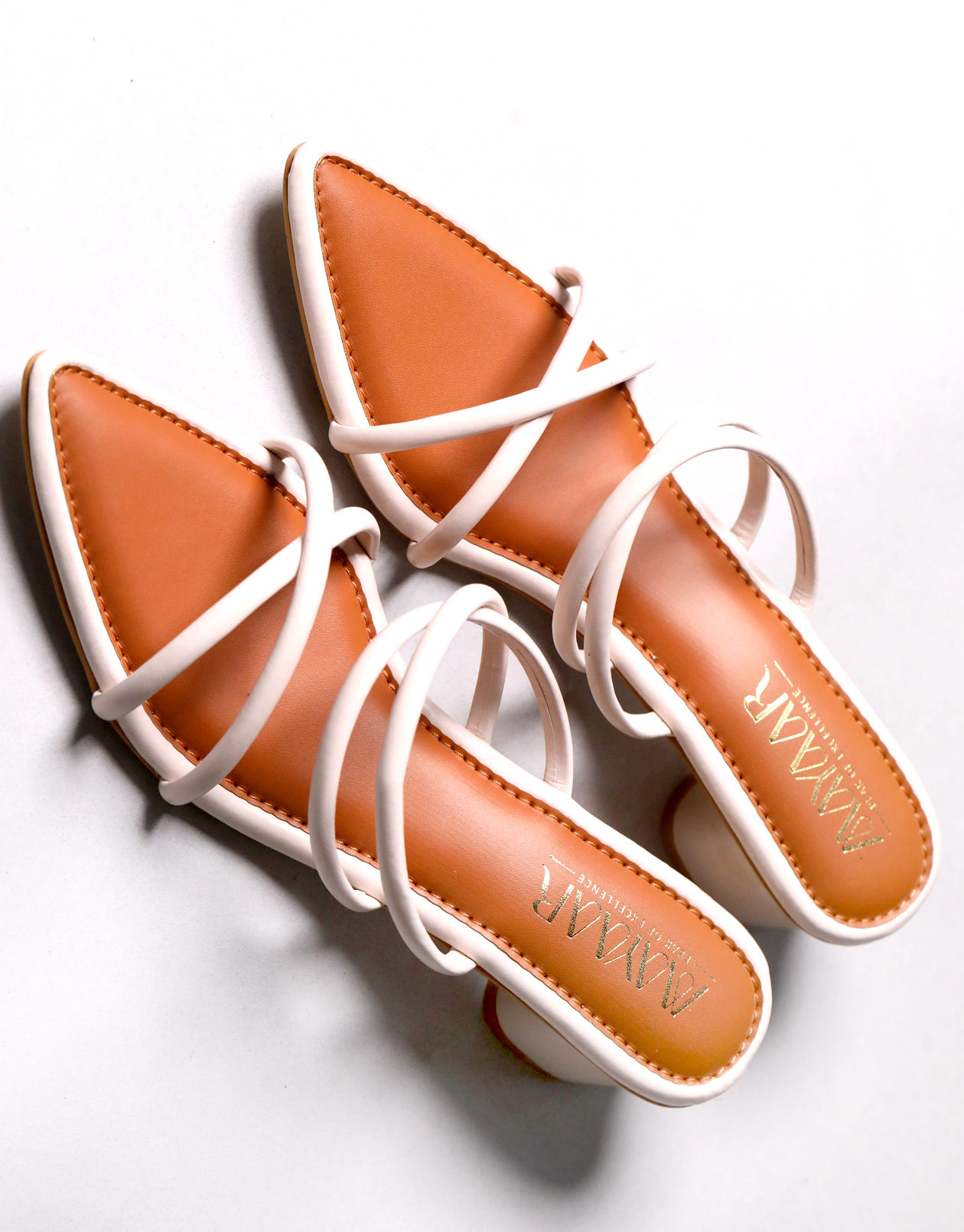 Blush Elegance Strappy Heels - Beige - Image 4