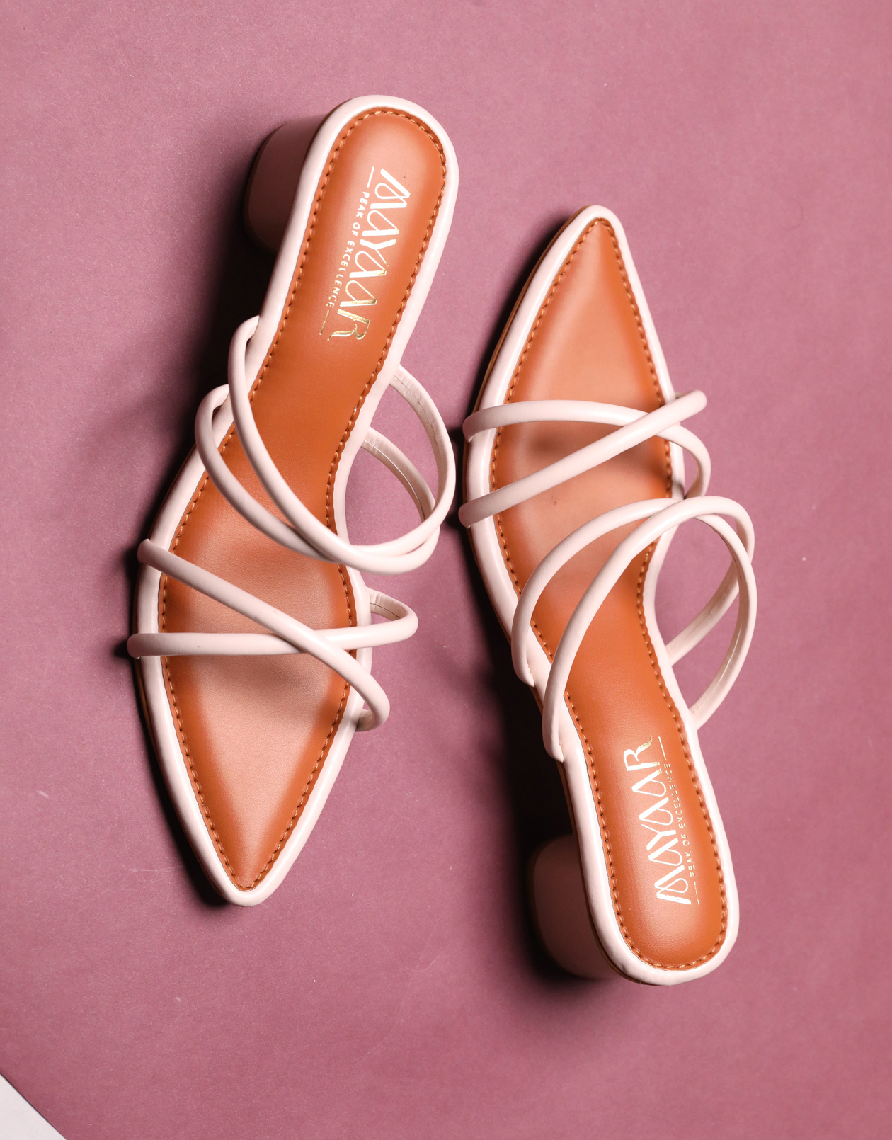 Blush Elegance Strappy Heels - Beige - Image 3