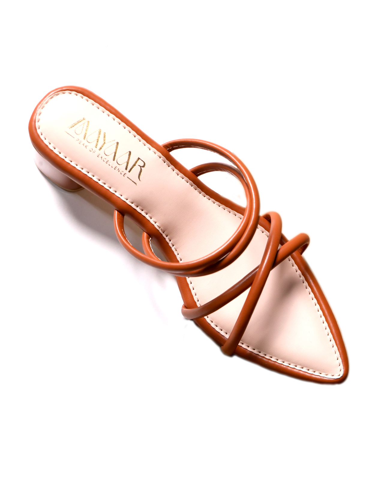 Blush Elegance Strappy Heels - Brown