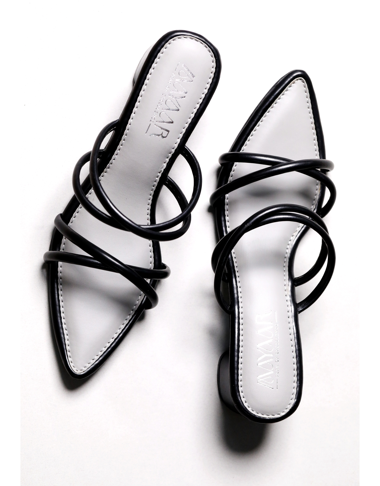 Blush Elegance Strappy Heels - Black - Image 3