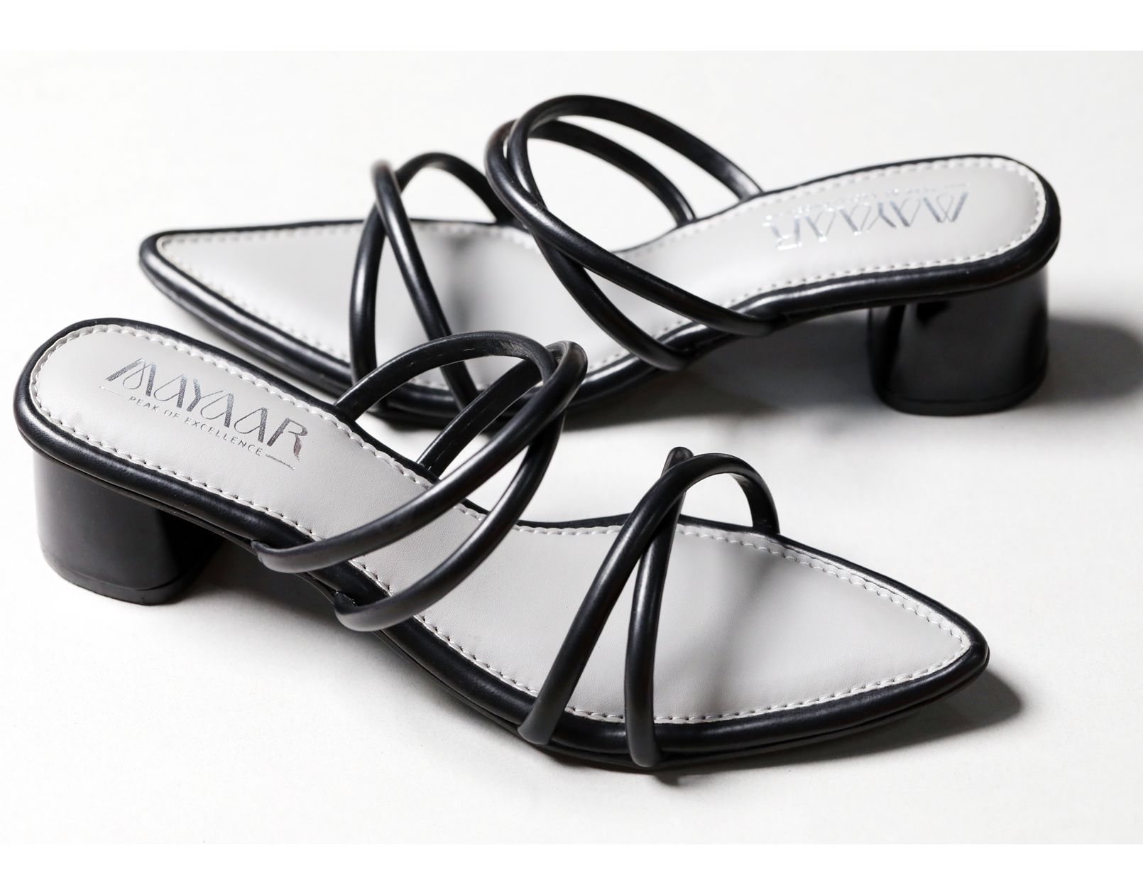 Blush Elegance Strappy Heels - Black - Image 5