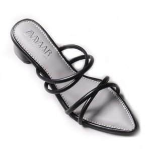 Blush Elegance Strappy Heels - Black