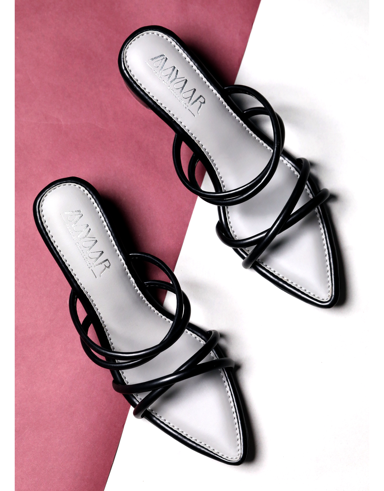 Blush Elegance Strappy Heels - Black - Image 4