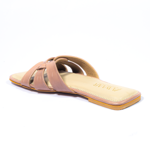 Luxe Flat Slide Sandals - Peach