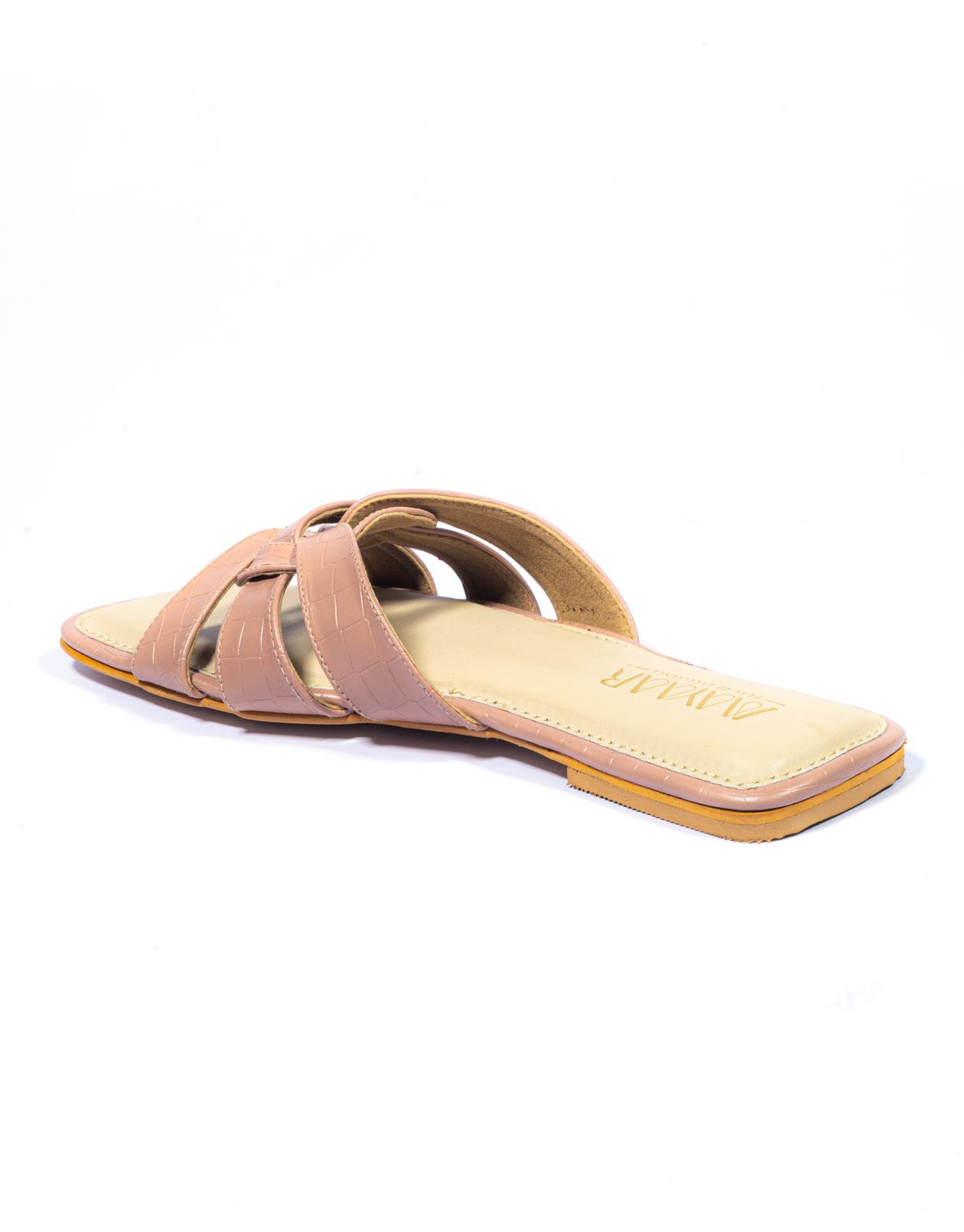 Luxe Flat Slide Sandals - Peach