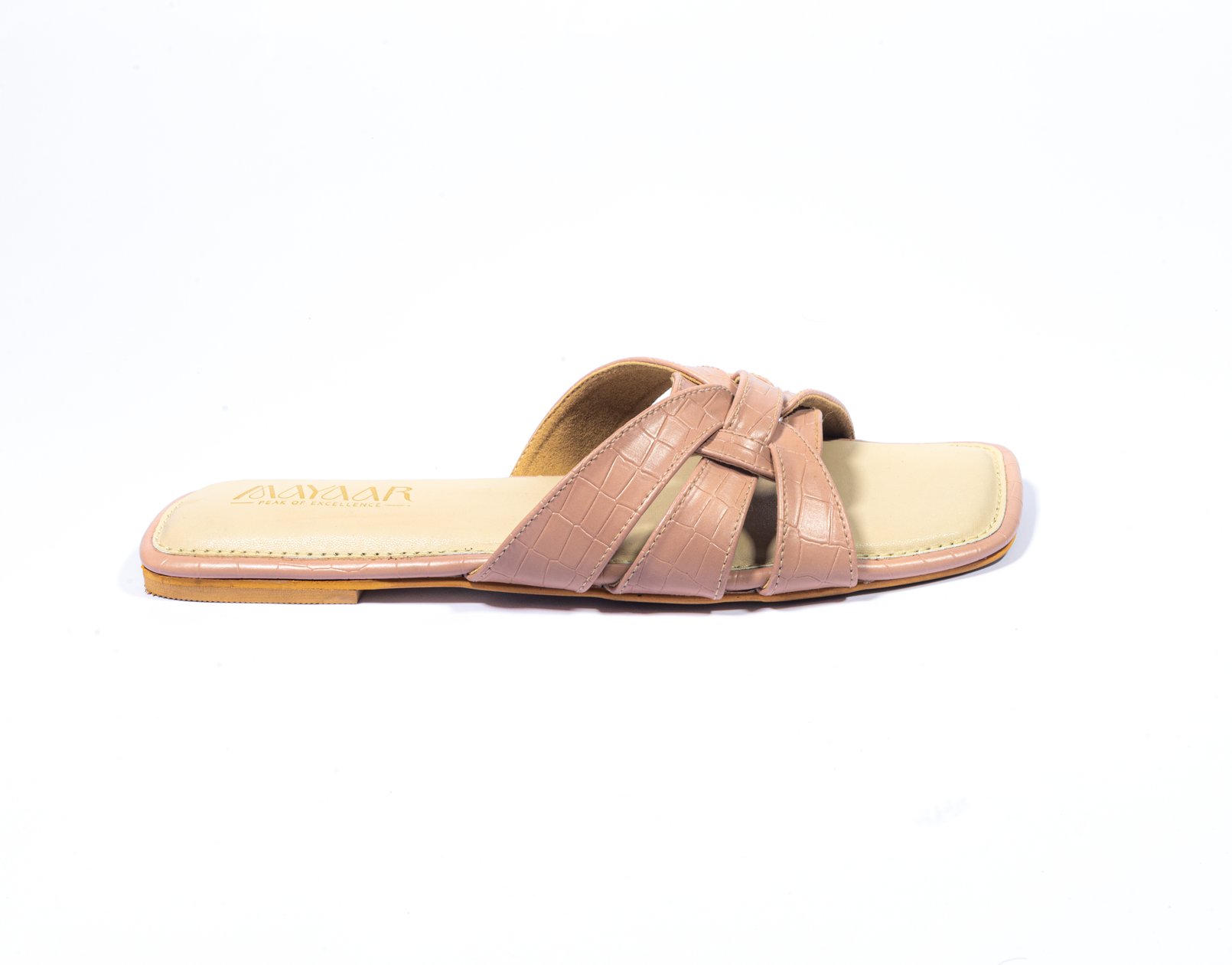 Luxe Flat Slide Sandals - Peach - Image 2