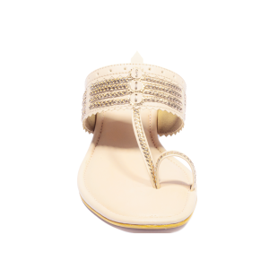 Noir Charm Heeled Kolhapuri - Beige