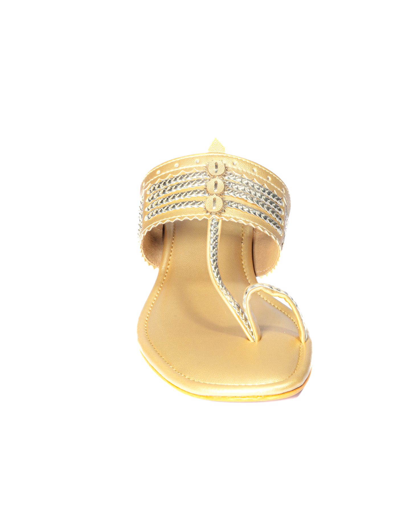 Noir Charm Heeled Kolhapuri - Gold