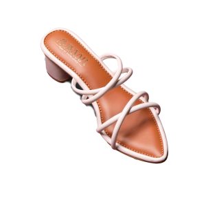 Blush Elegance Strappy Heels - Beige