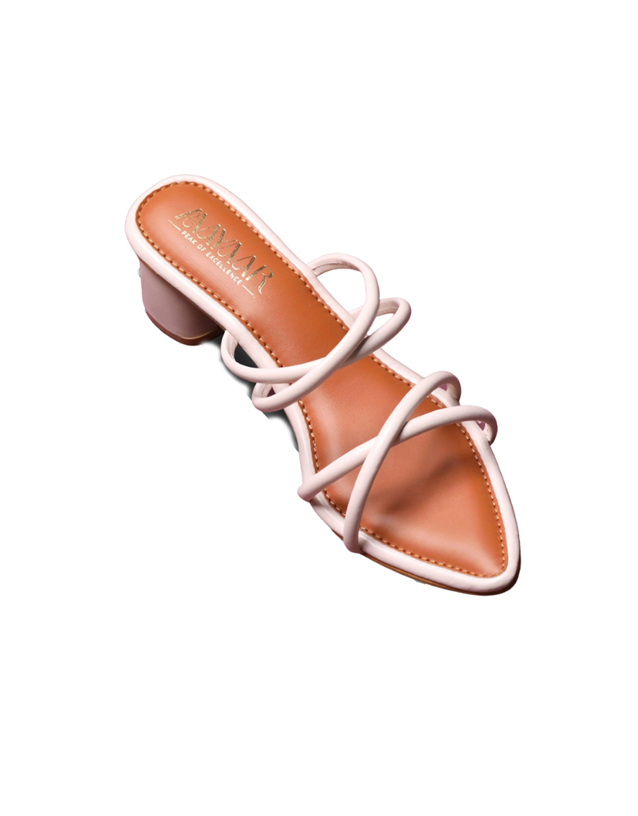 Blush Elegance Strappy Heels - Beige